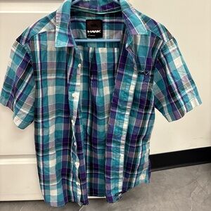Tony Hawk Blue and Purple Checkered Men's Shirt